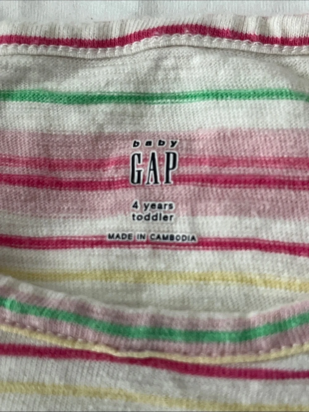 Gap Girls' Pink & Green Striped Ruffle Romper size 4T